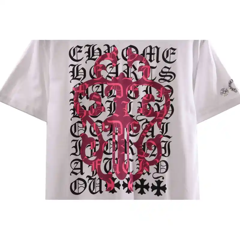 Chrome Hearts Back Holy Sword Overlap Print Short Sleeve White