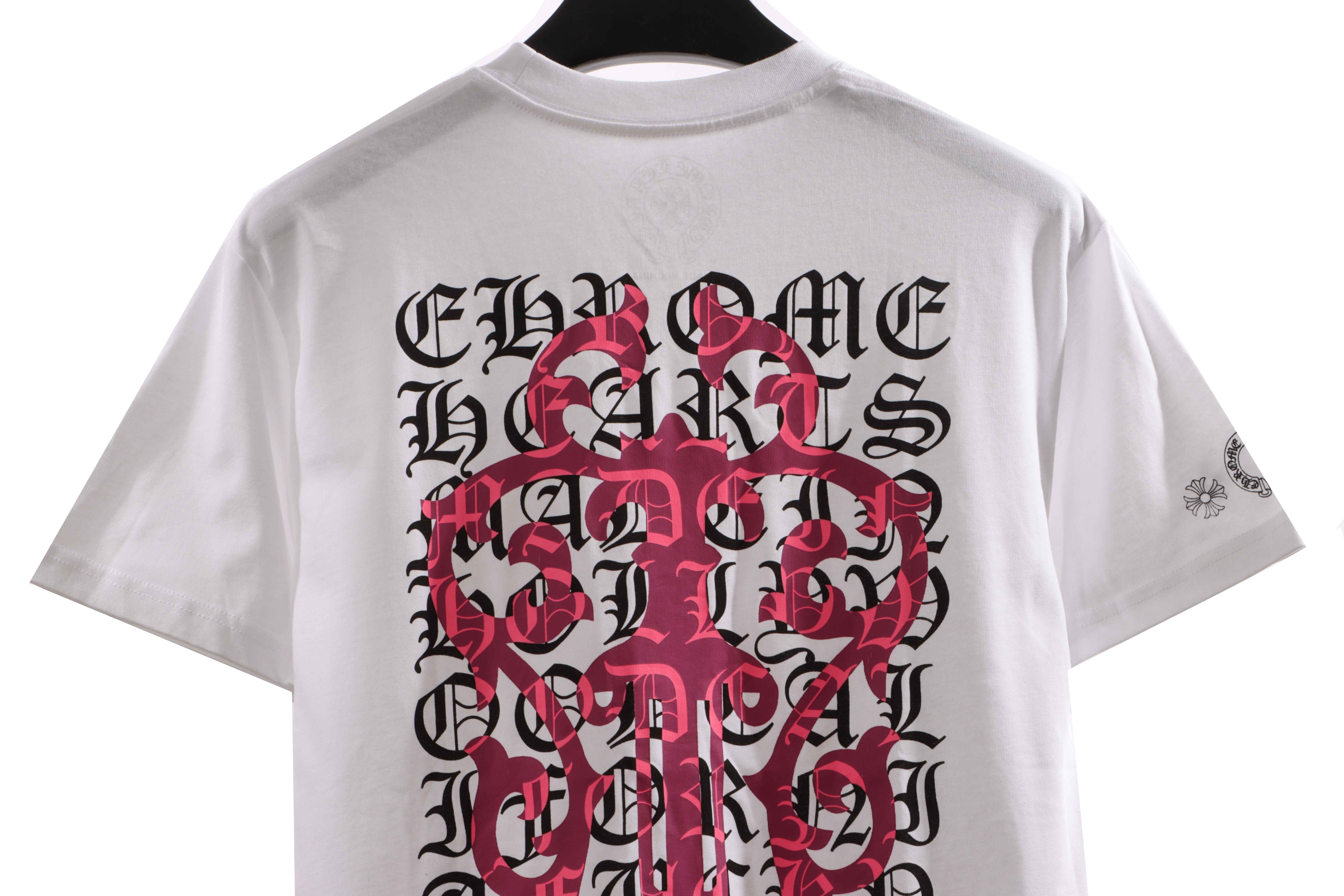 Chrome Hearts Back Holy Sword Overlap Print Short Sleeve White