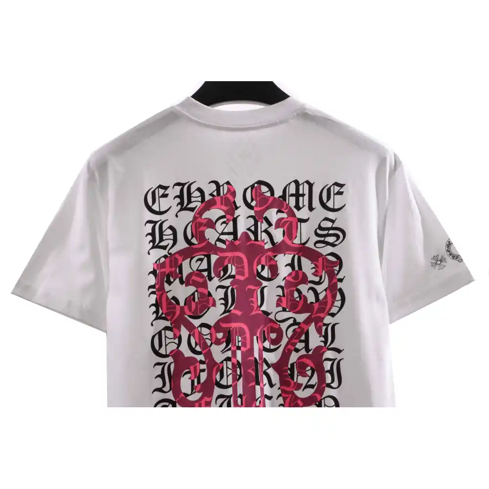 Chrome Hearts Back Holy Sword Overlap Print Short Sleeve White