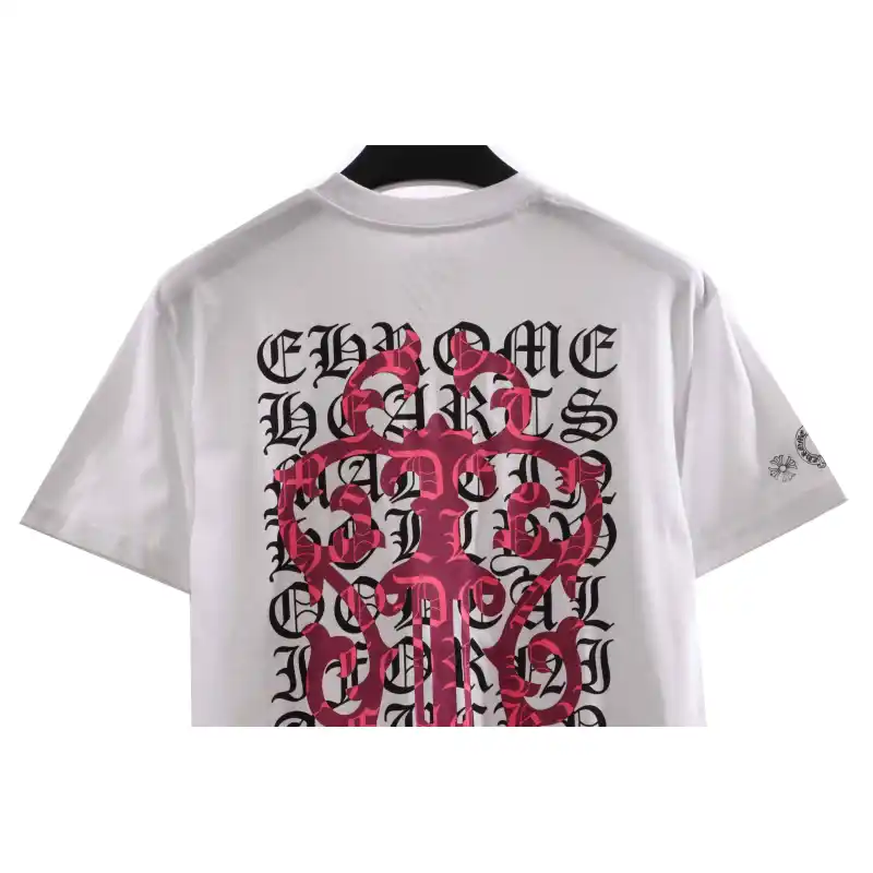 Chrome Hearts Back Holy Sword Overlap Print Short Sleeve White