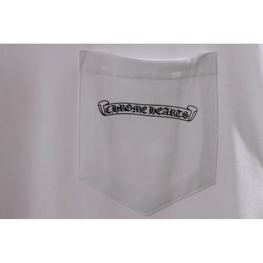 Chrome Hearts Back Holy Sword Overlap Print Short Sleeve White