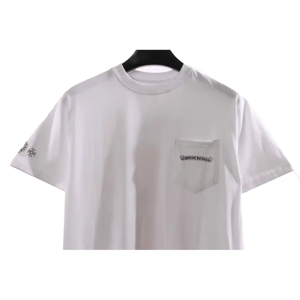 Chrome Hearts Back Holy Sword Overlap Print Short Sleeve White