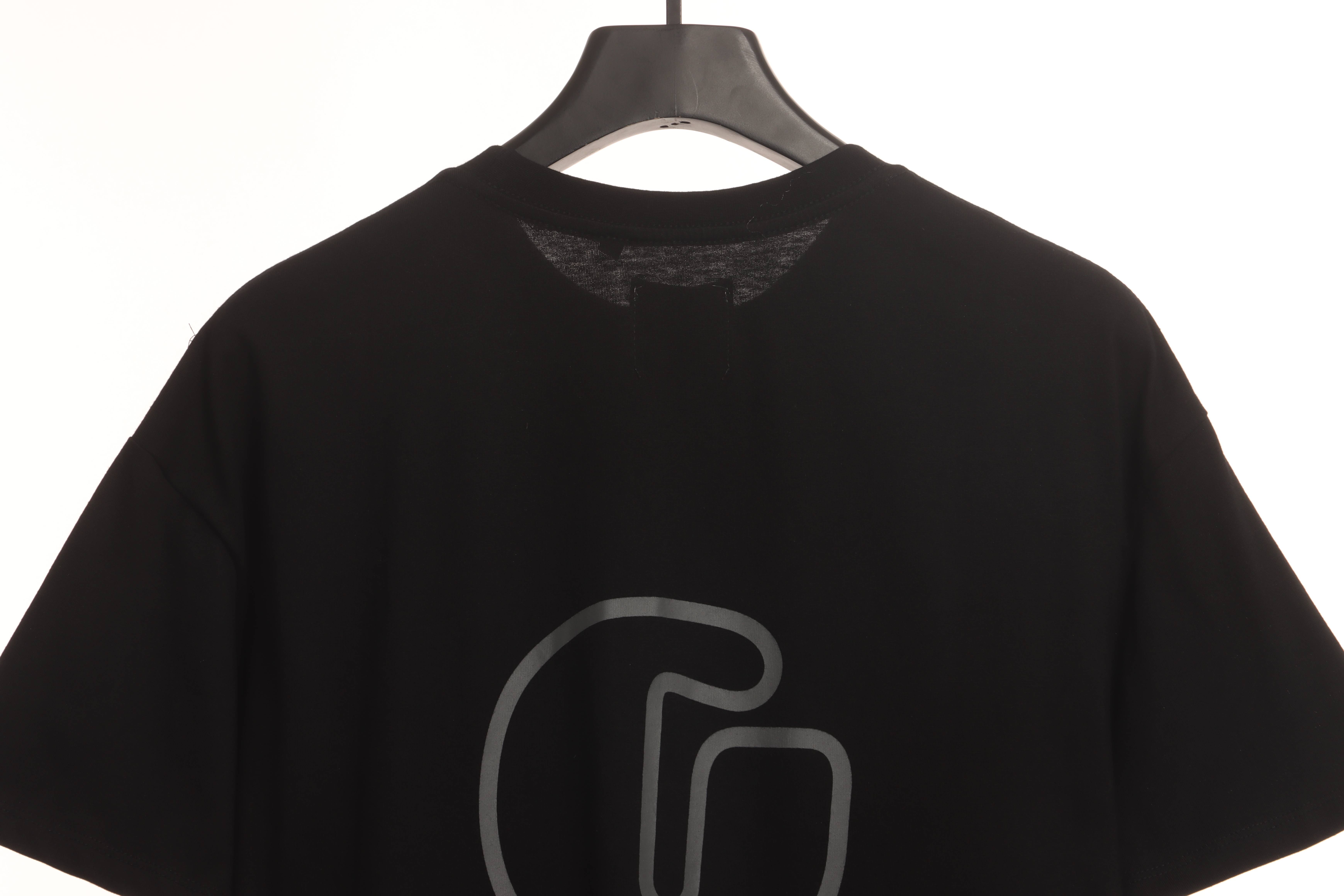 Lanvin co-branded GD overlapping letter print short sleeves black