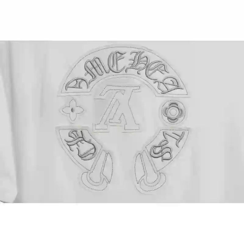 LV co-branded Chrome Hearts patch horseshoe short sleeves white
