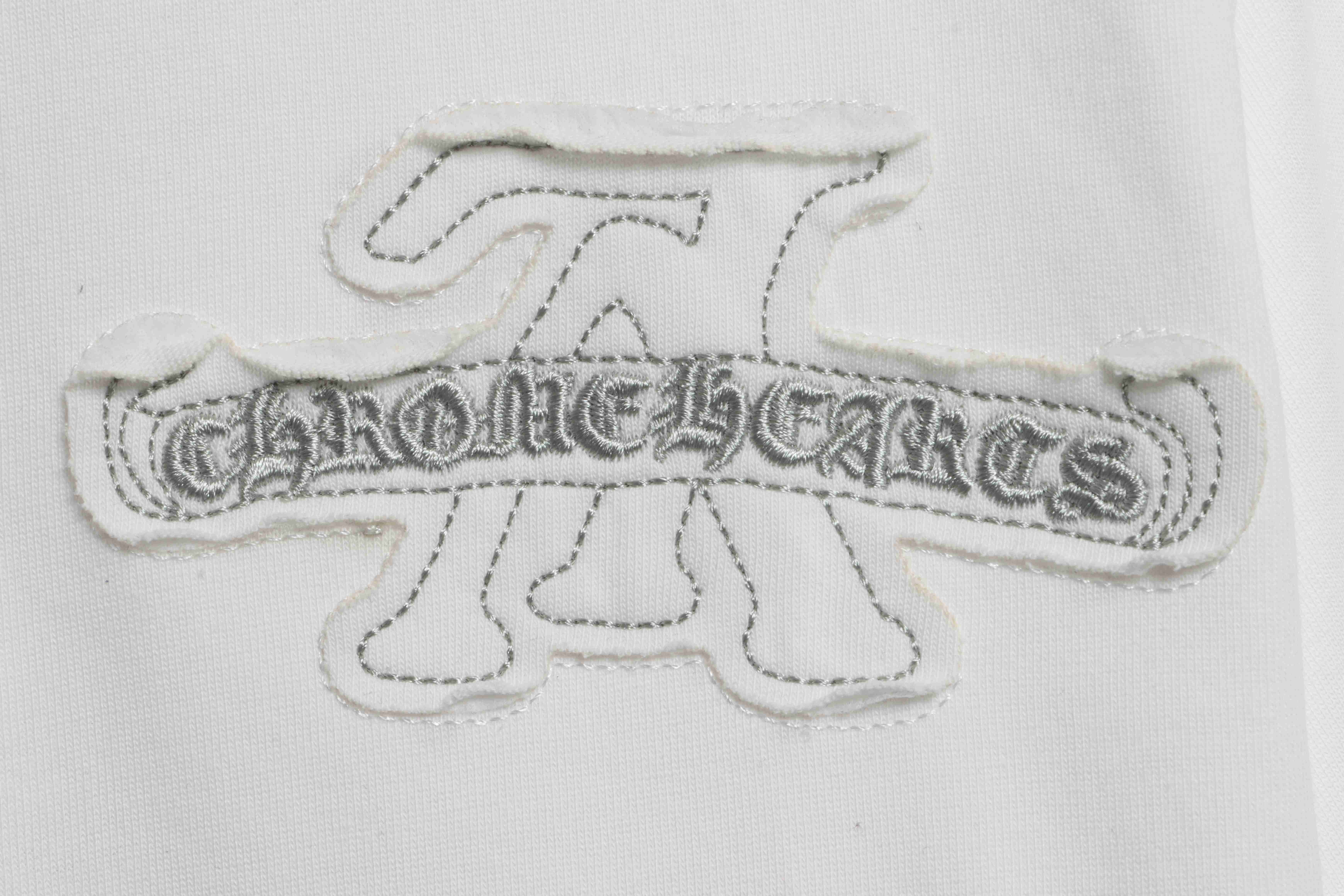 LV co-branded Chrome Hearts patch horseshoe short sleeves white