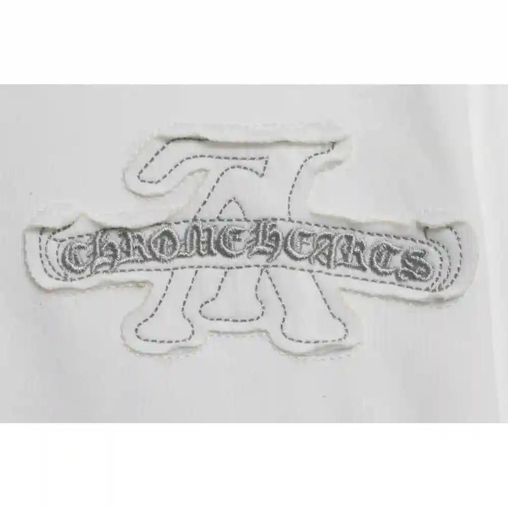 LV co-branded Chrome Hearts patch horseshoe short sleeves white