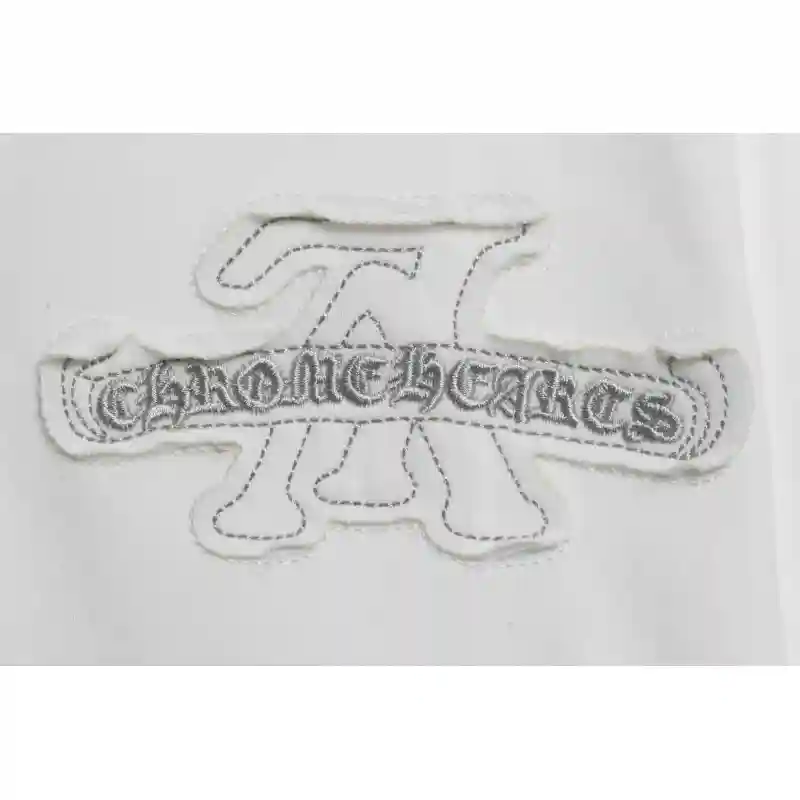 LV co-branded Chrome Hearts patch horseshoe short sleeves white