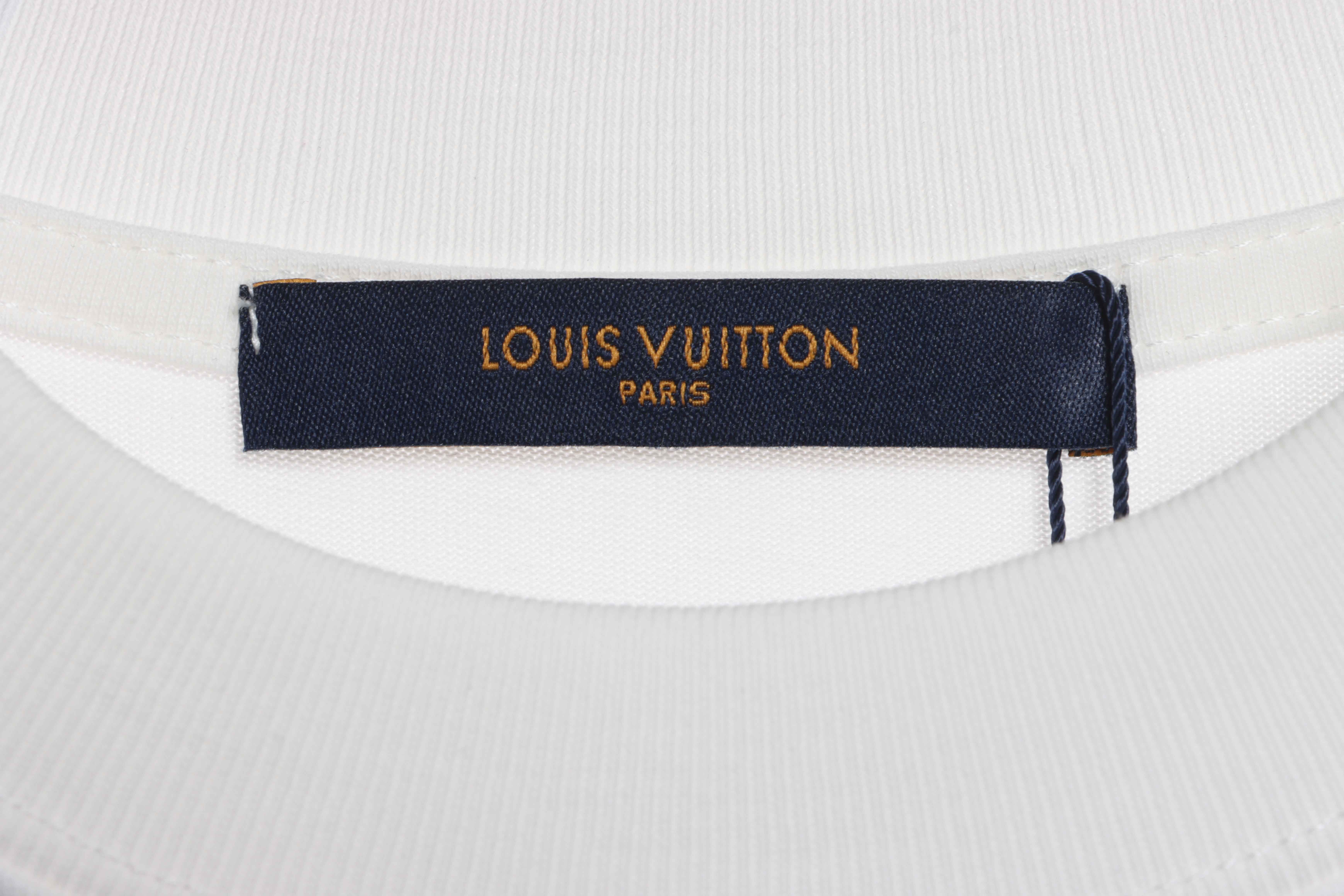 LV co-branded Chrome Hearts patch horseshoe short sleeves white