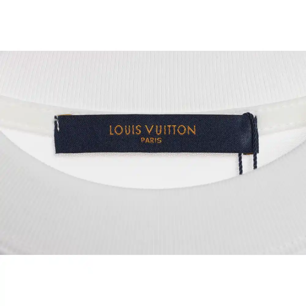 LV co-branded Chrome Hearts patch horseshoe short sleeves white