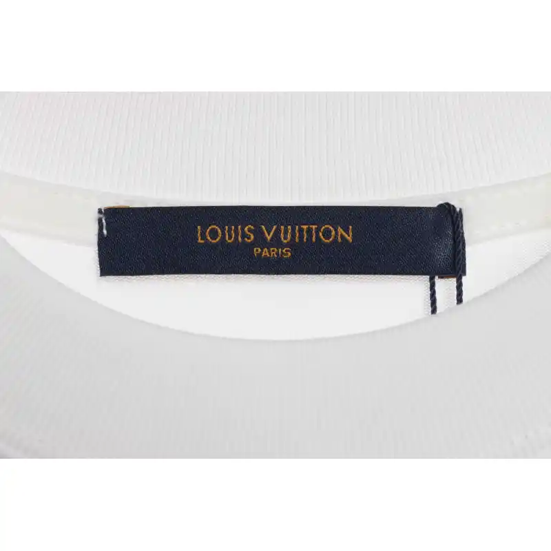 LV co-branded Chrome Hearts patch horseshoe short sleeves white