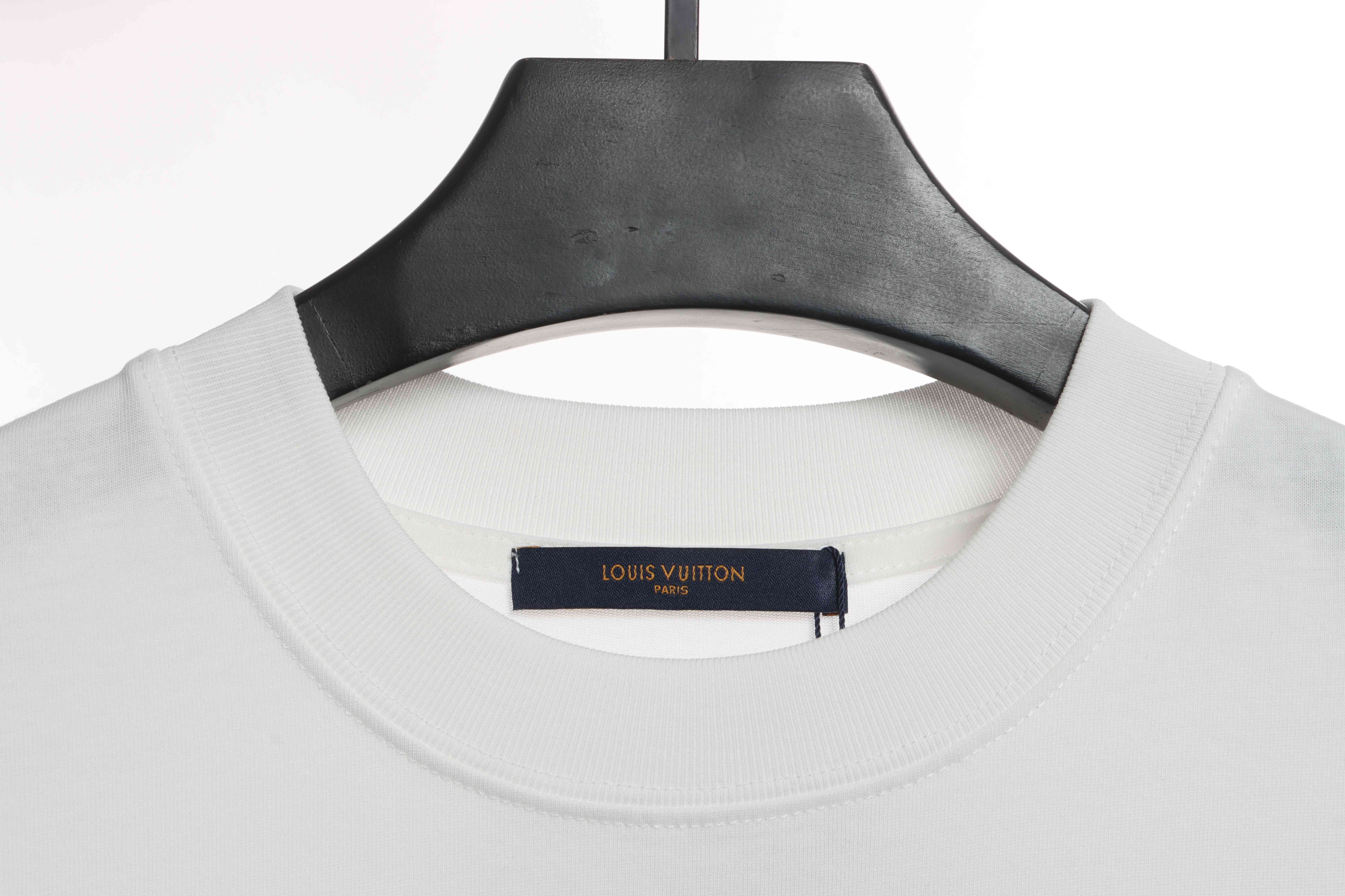 LV co-branded Chrome Hearts patch horseshoe short sleeves white