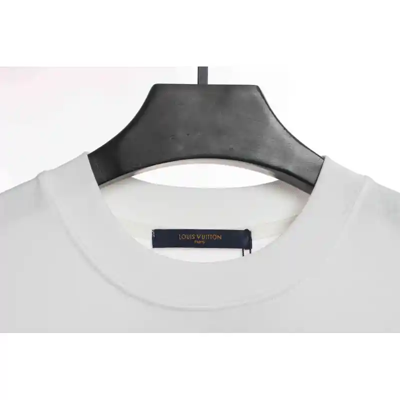 LV co-branded Chrome Hearts patch horseshoe short sleeves white