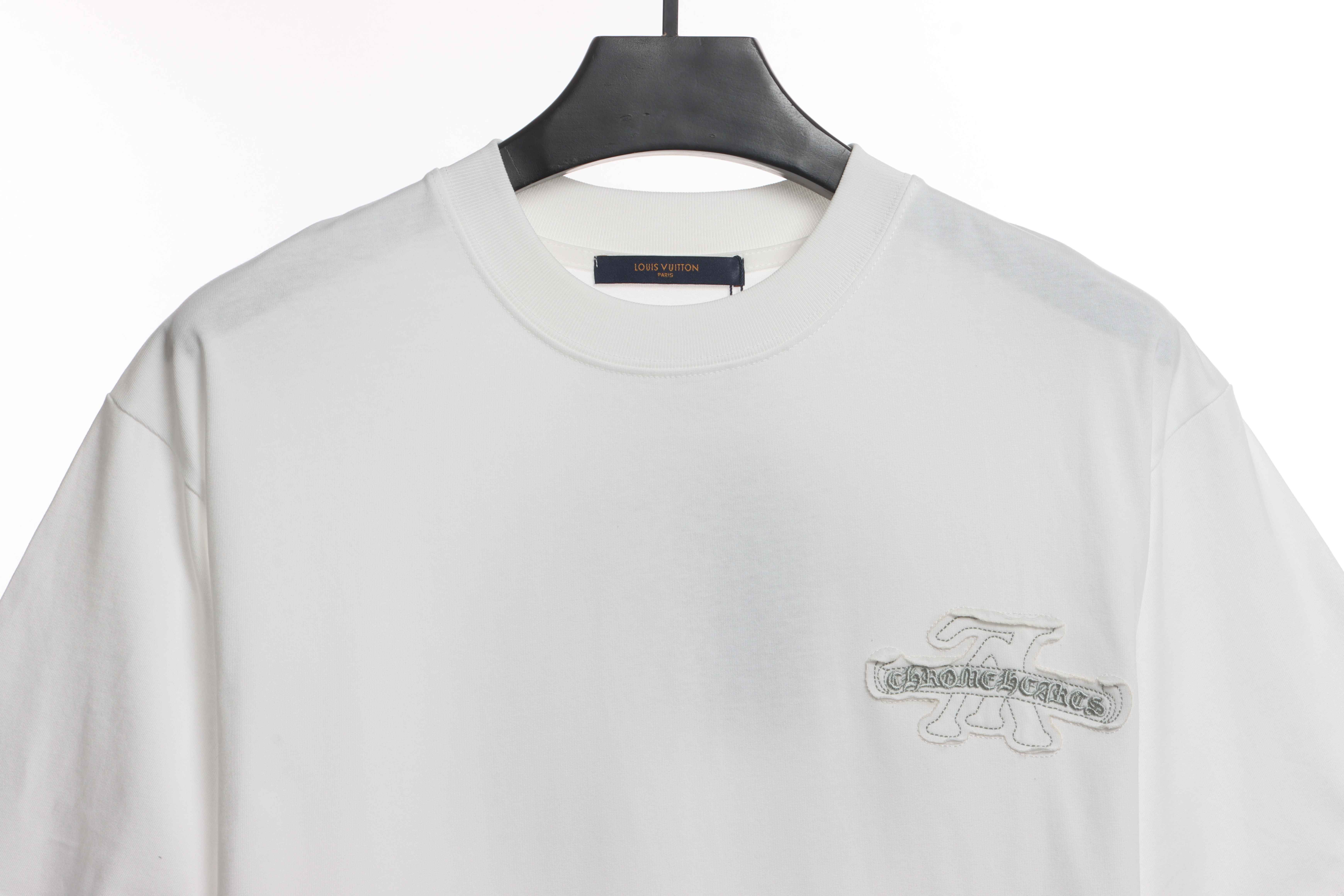 LV co-branded Chrome Hearts patch horseshoe short sleeves white