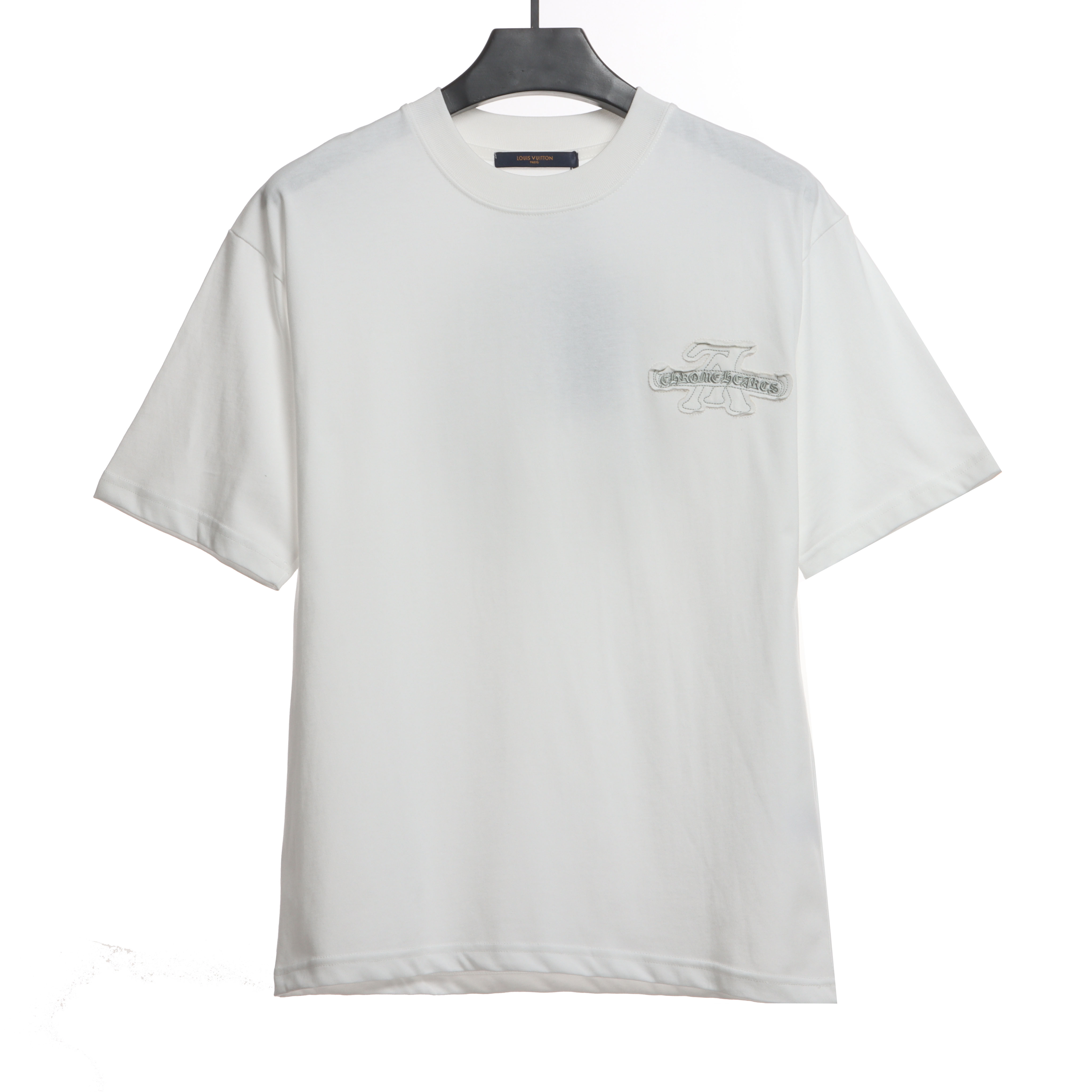 LV co-branded Chrome Hearts patch horseshoe short sleeves white