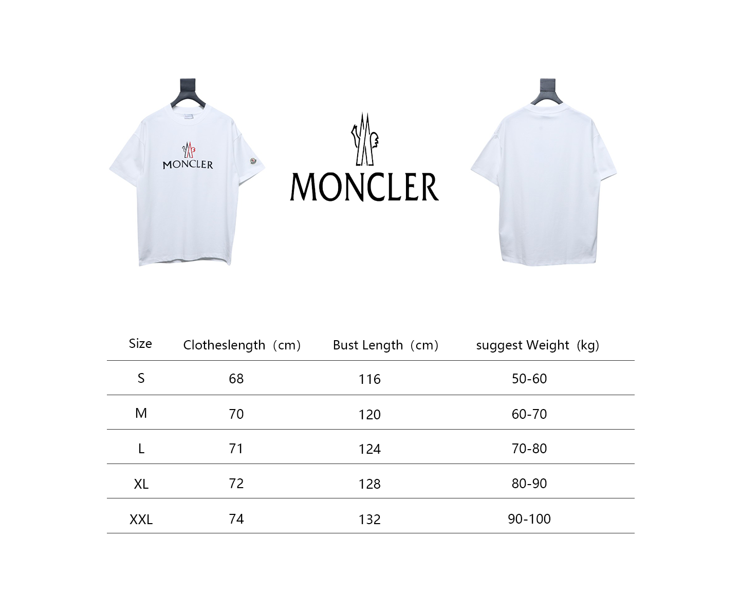 Moncler 2025 Spring and Summer New Short Sleeve T-shirt White