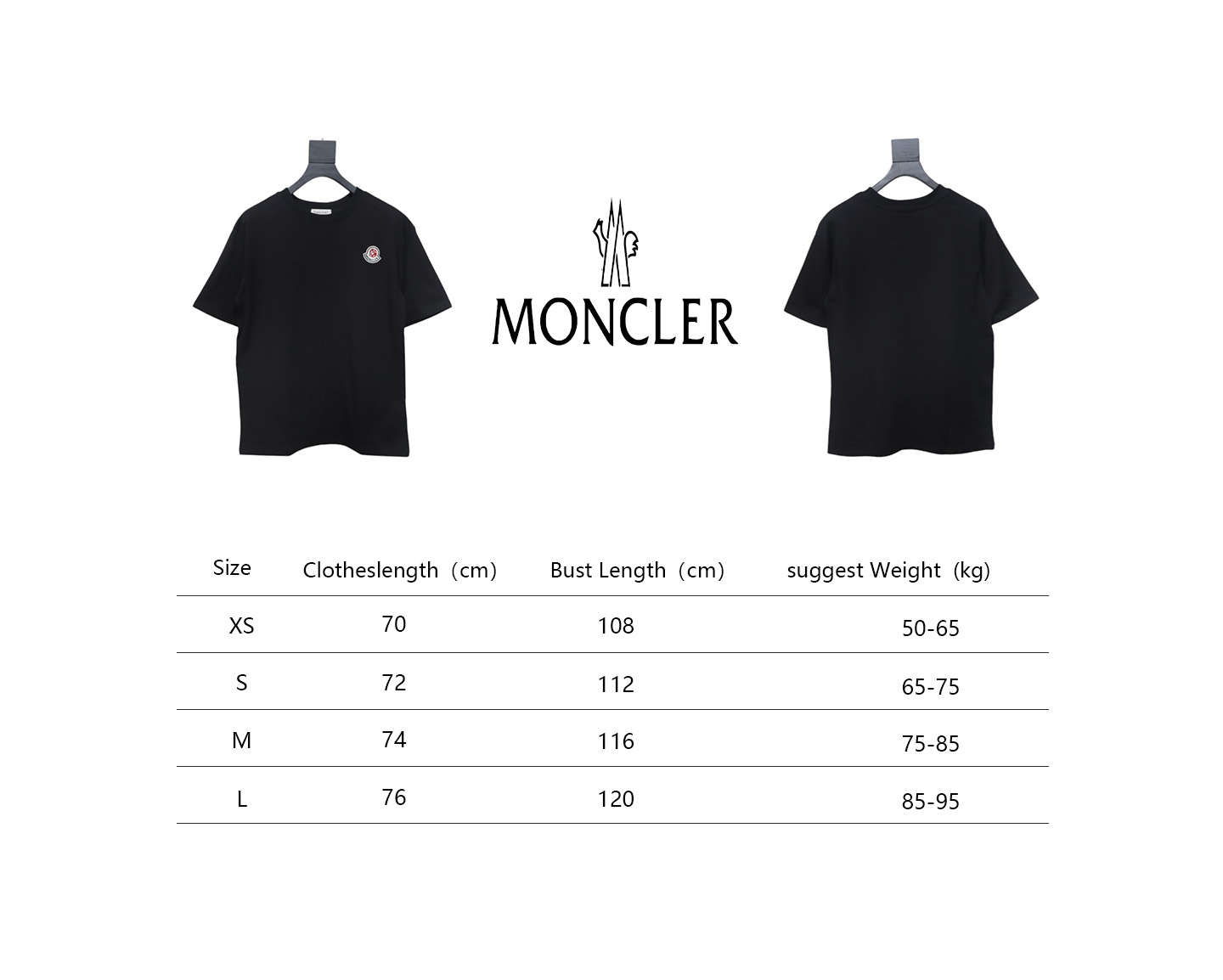 Moncler 25ss astronaut logo short sleeve black