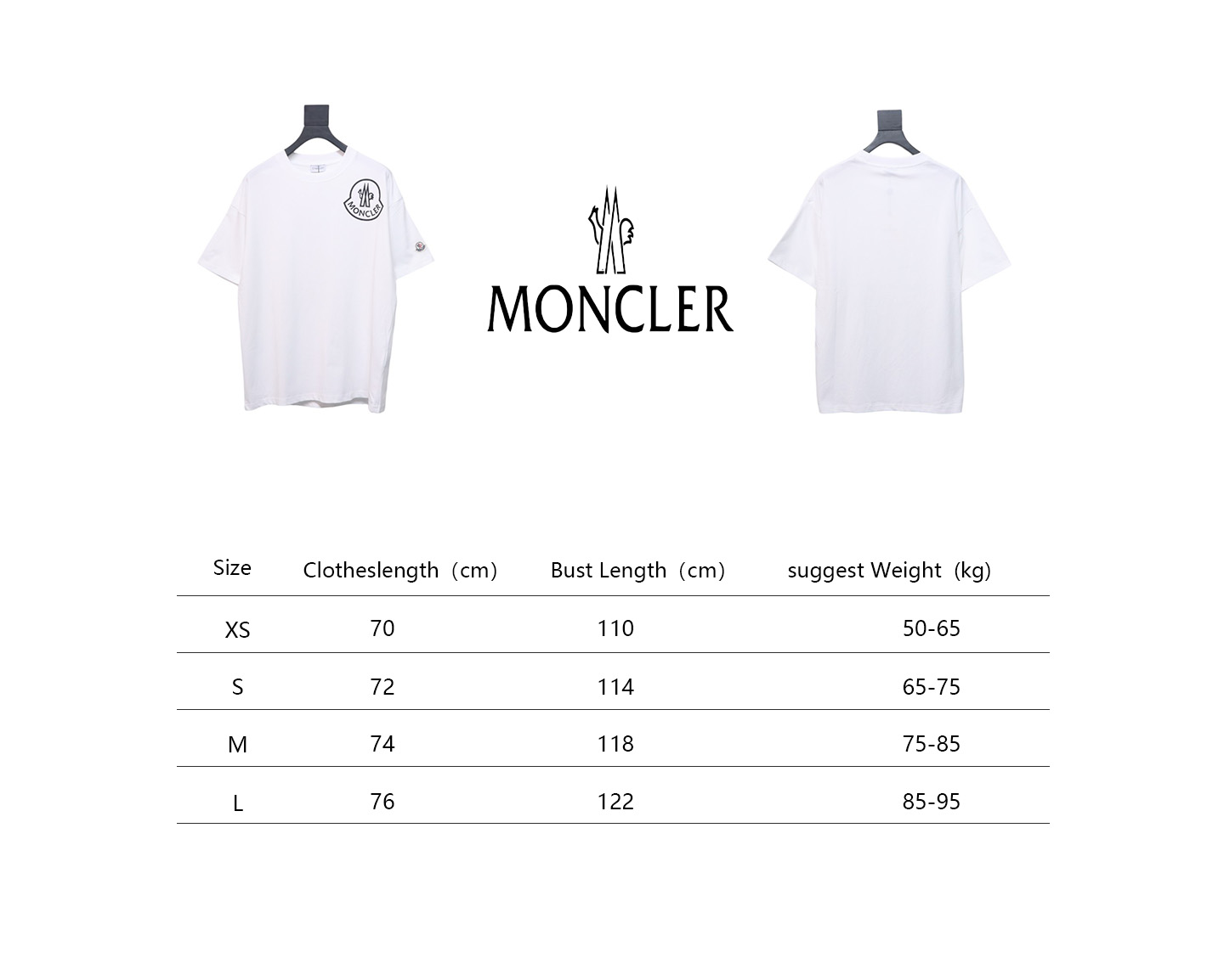 Moncler 25ss chest pressed logo print short sleeves white