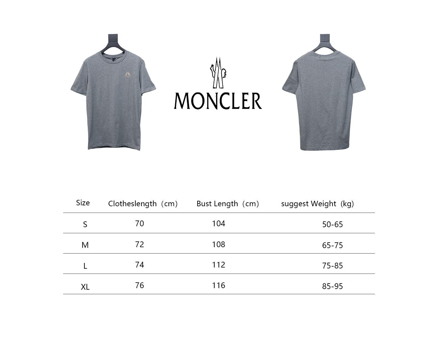 Moncler 25ss classic chest logo short sleeves grey