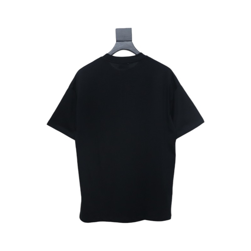 Moncler 25ss embroidered logo short sleeve black