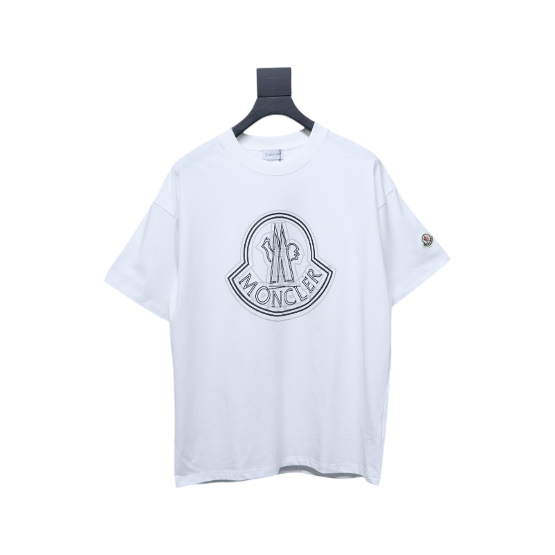 Moncler 25ss overlapping logo print short sleeve white