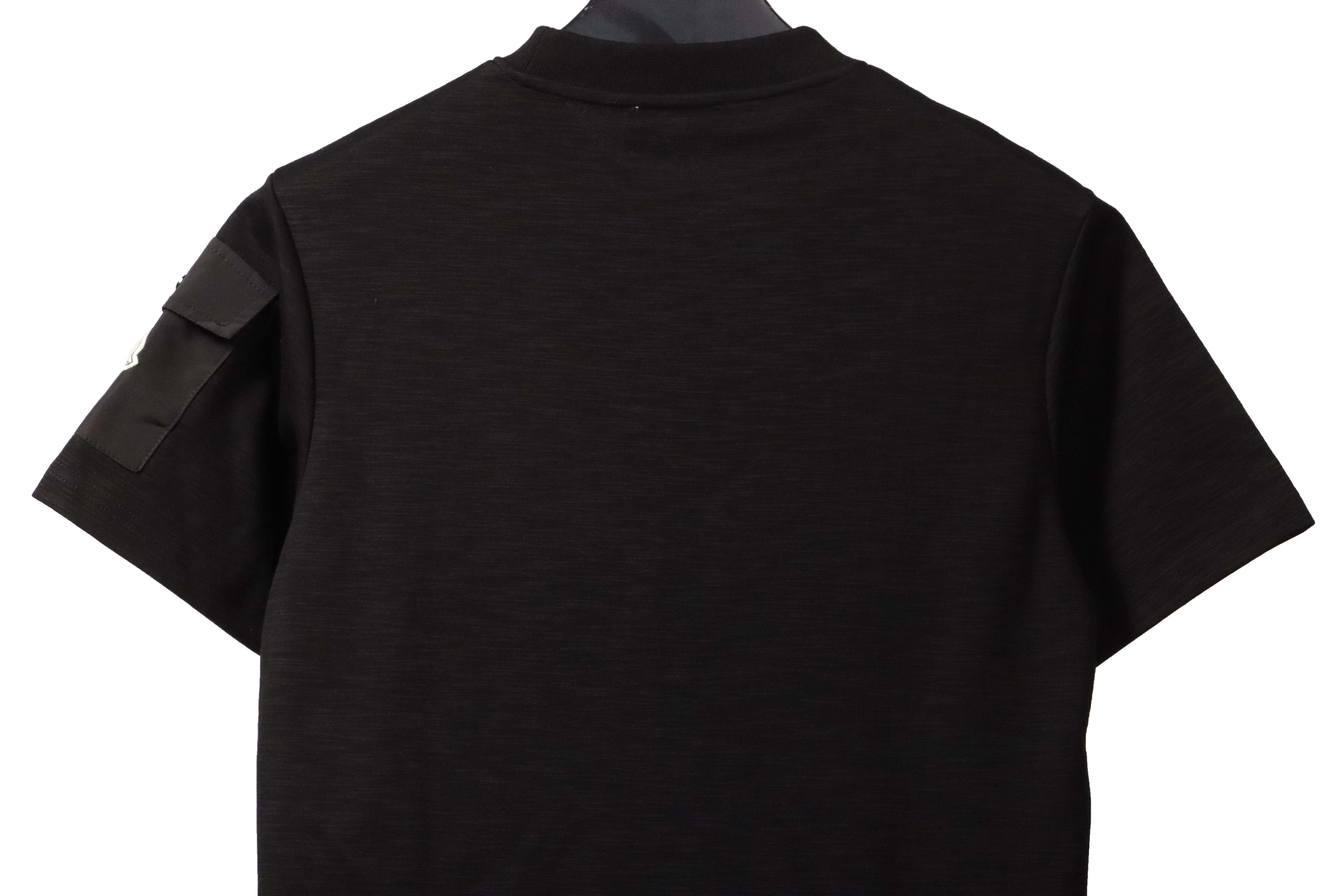 Moncler basic letter print short sleeve black