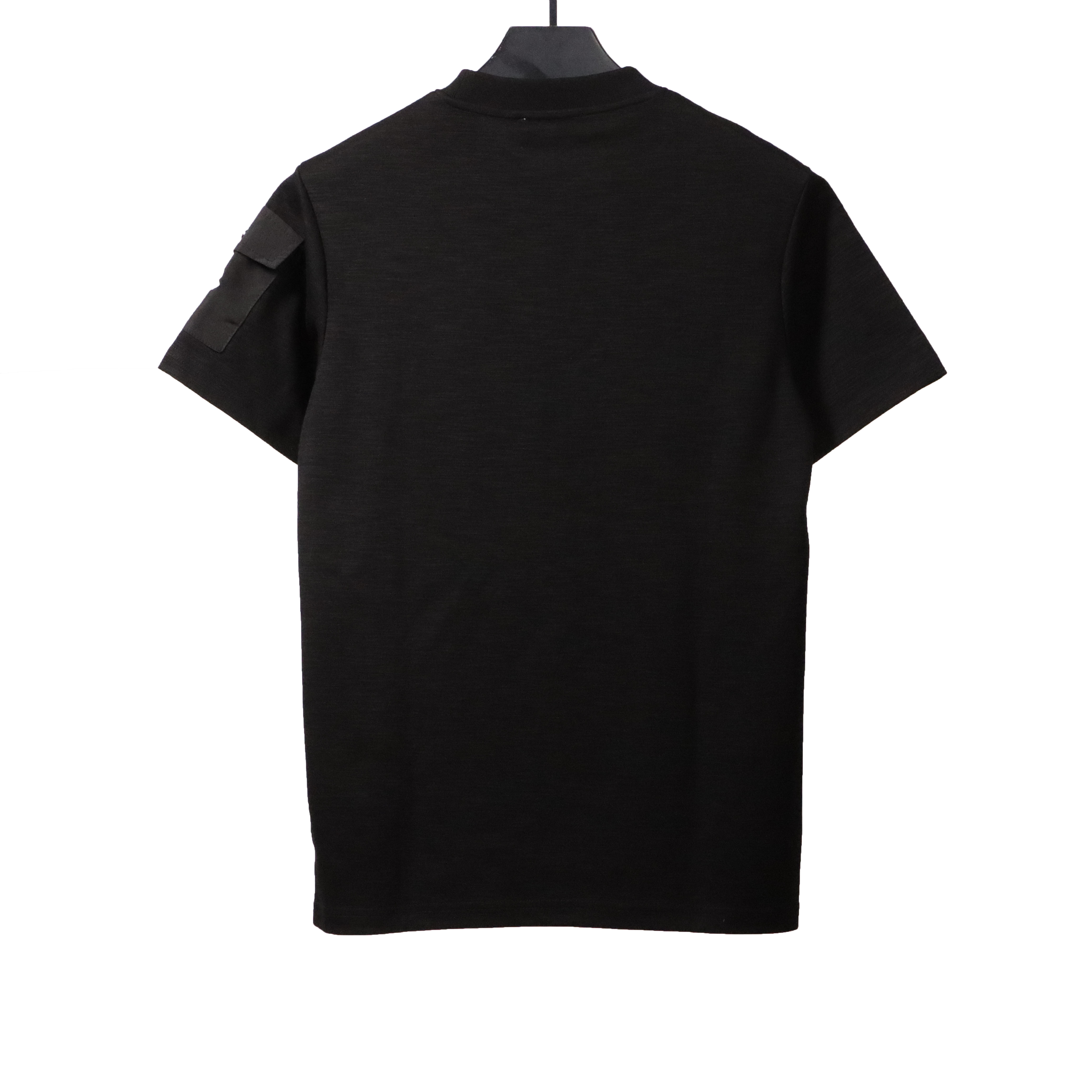 Moncler basic letter print short sleeve black