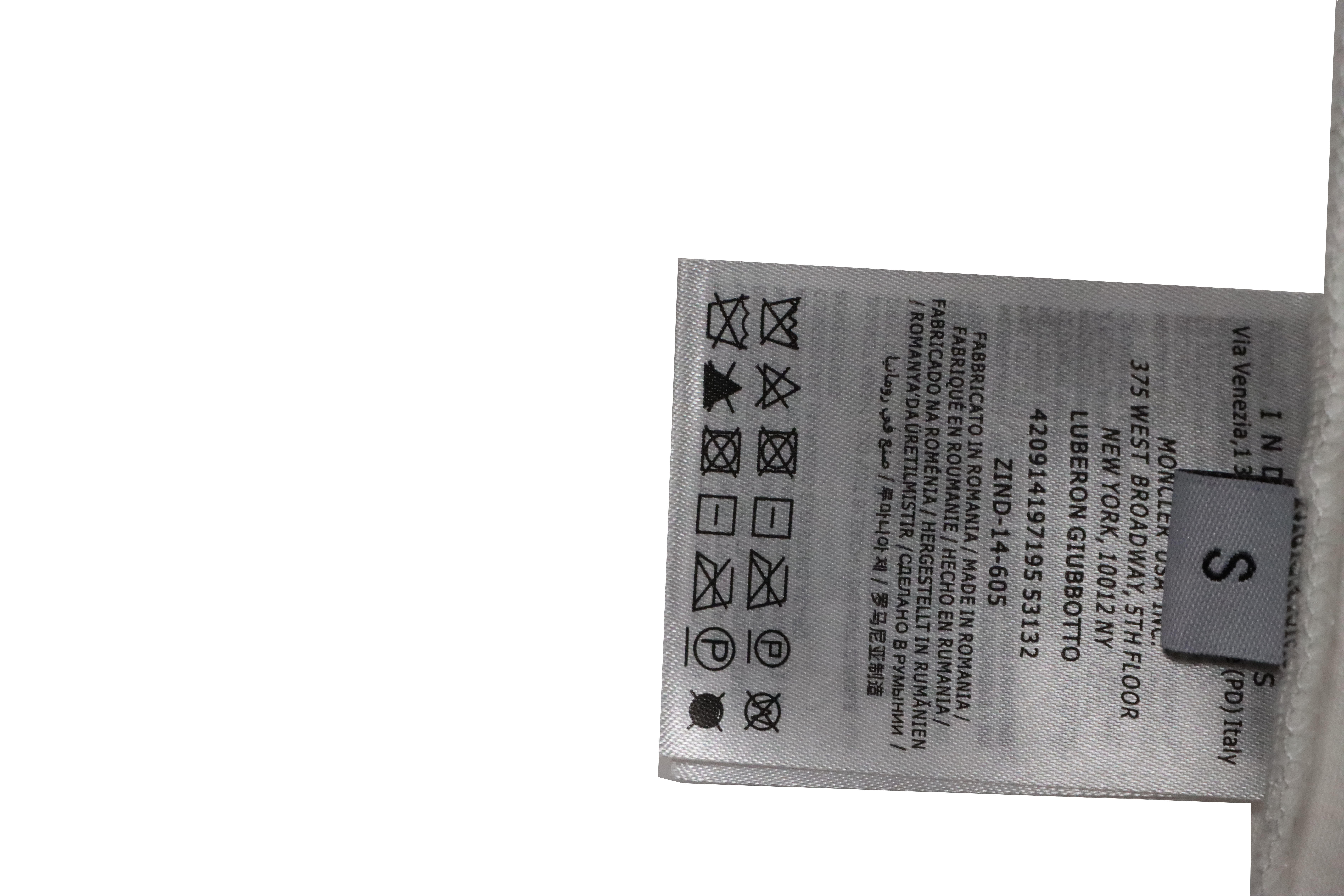 Moncler basic letter print short sleeve white