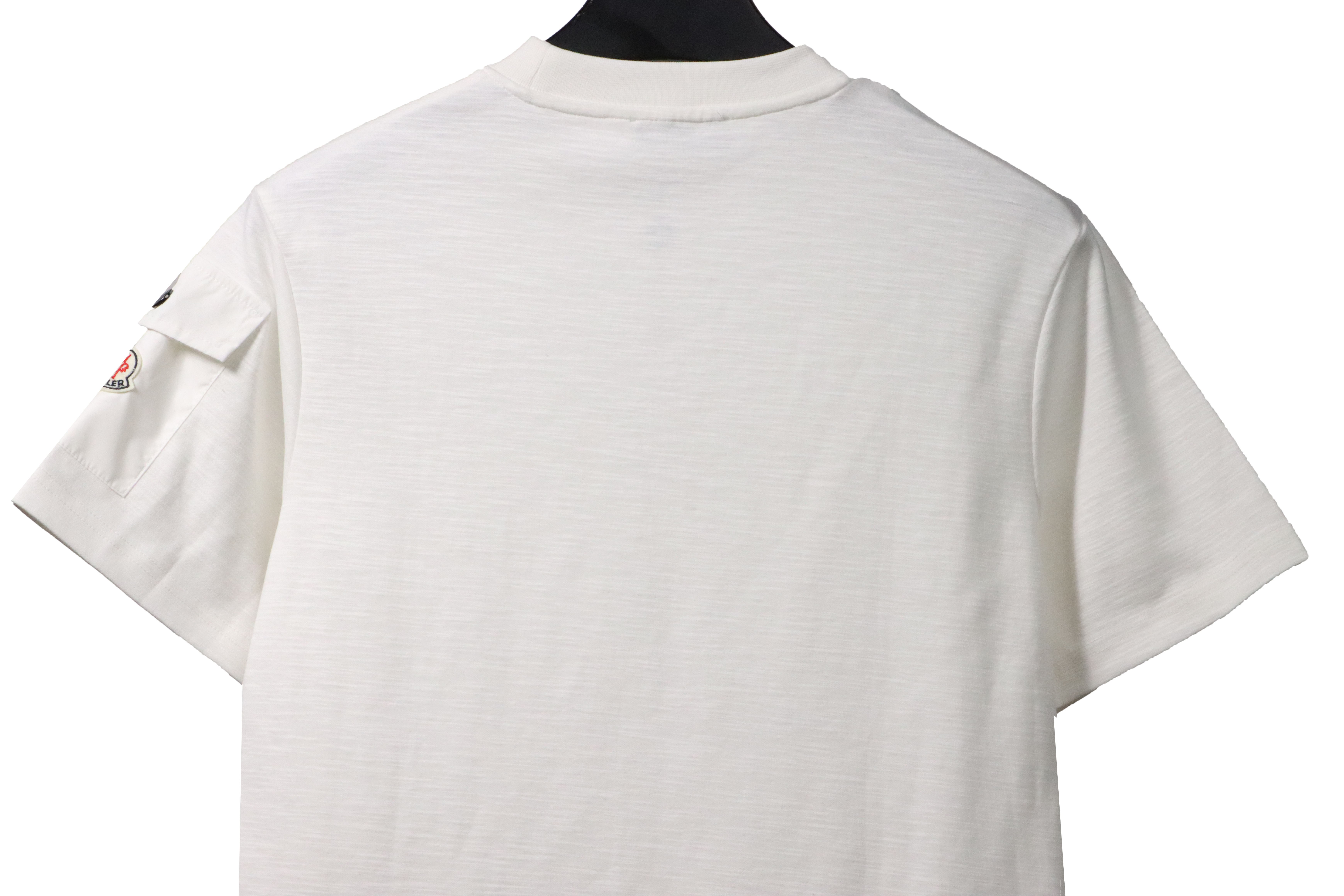 Moncler basic letter print short sleeve white