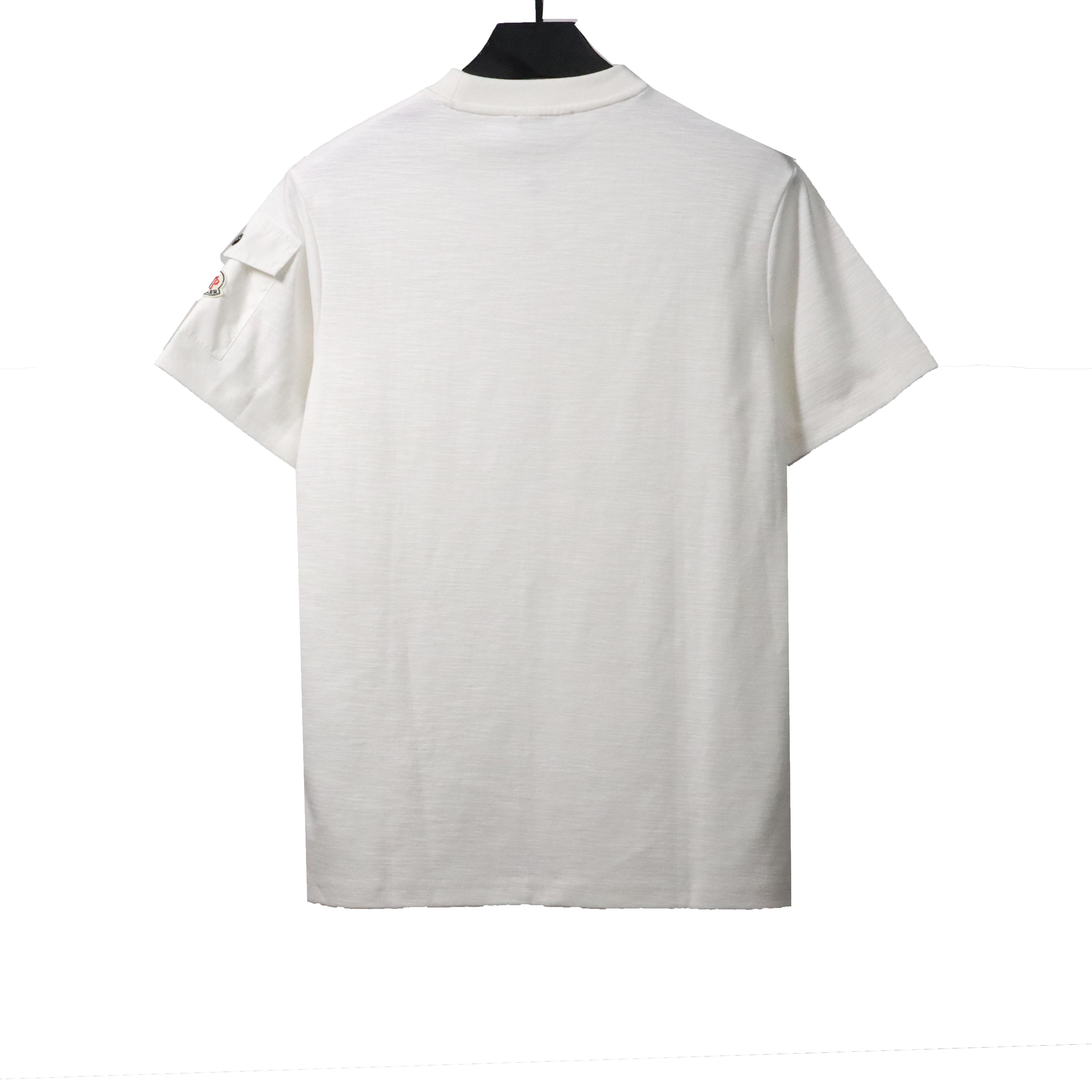 Moncler basic letter print short sleeve white
