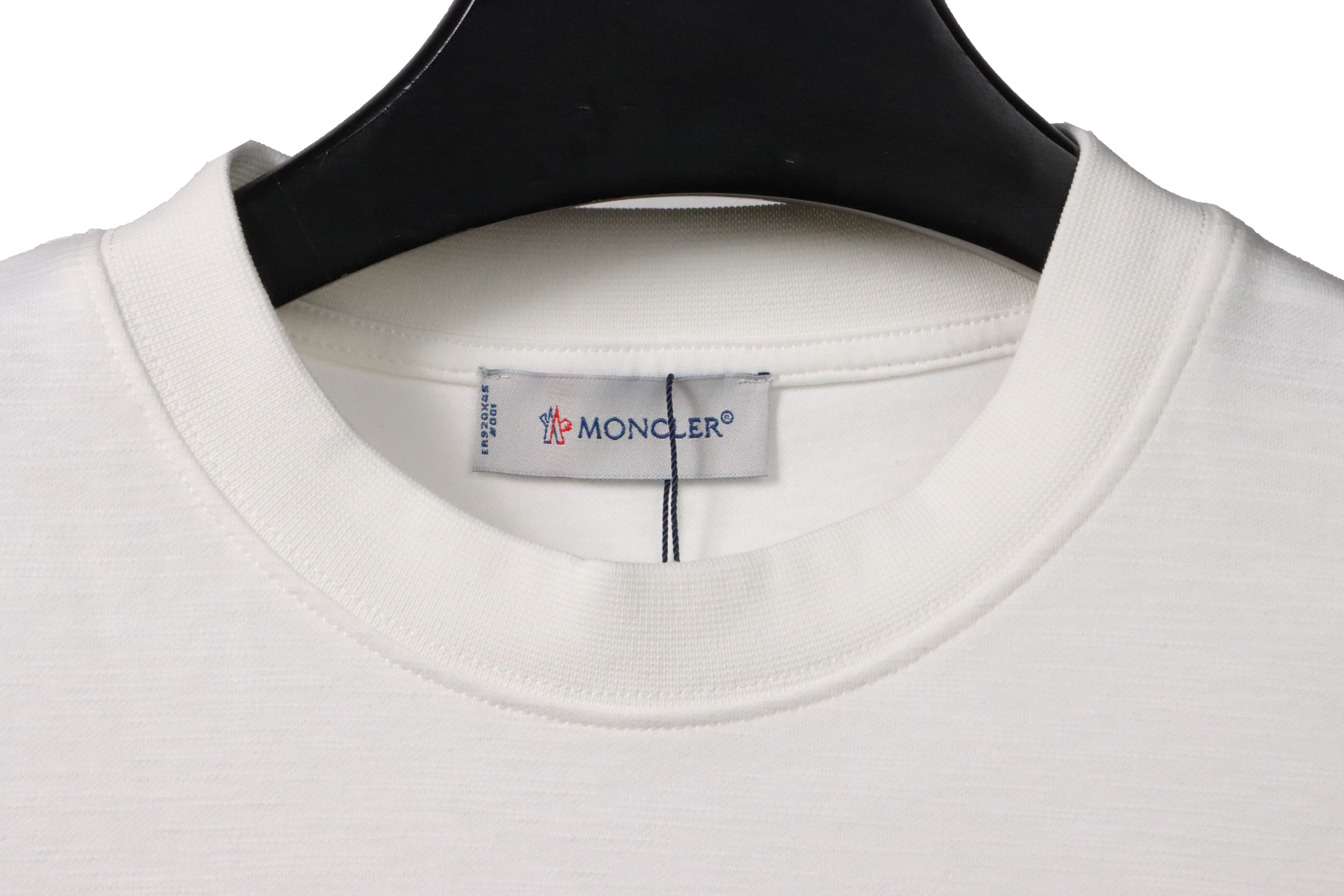 Moncler basic letter print short sleeve white