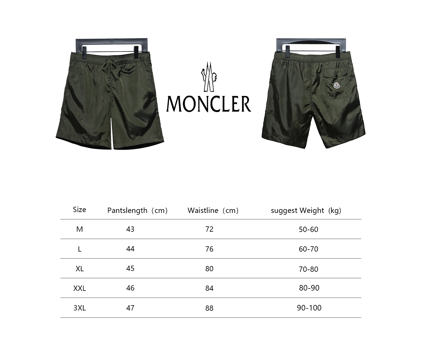 Moncler Classic Pocket Logo Woven Shorts Army Green
