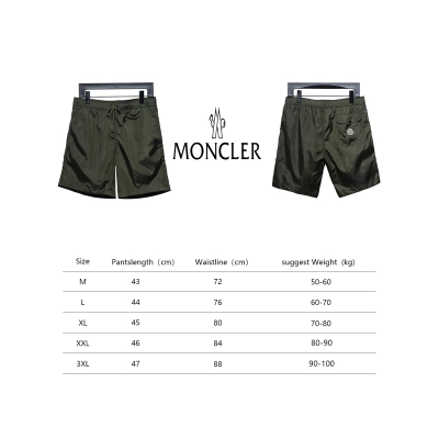 Moncler Classic Pocket Logo Woven Shorts Army Green 02