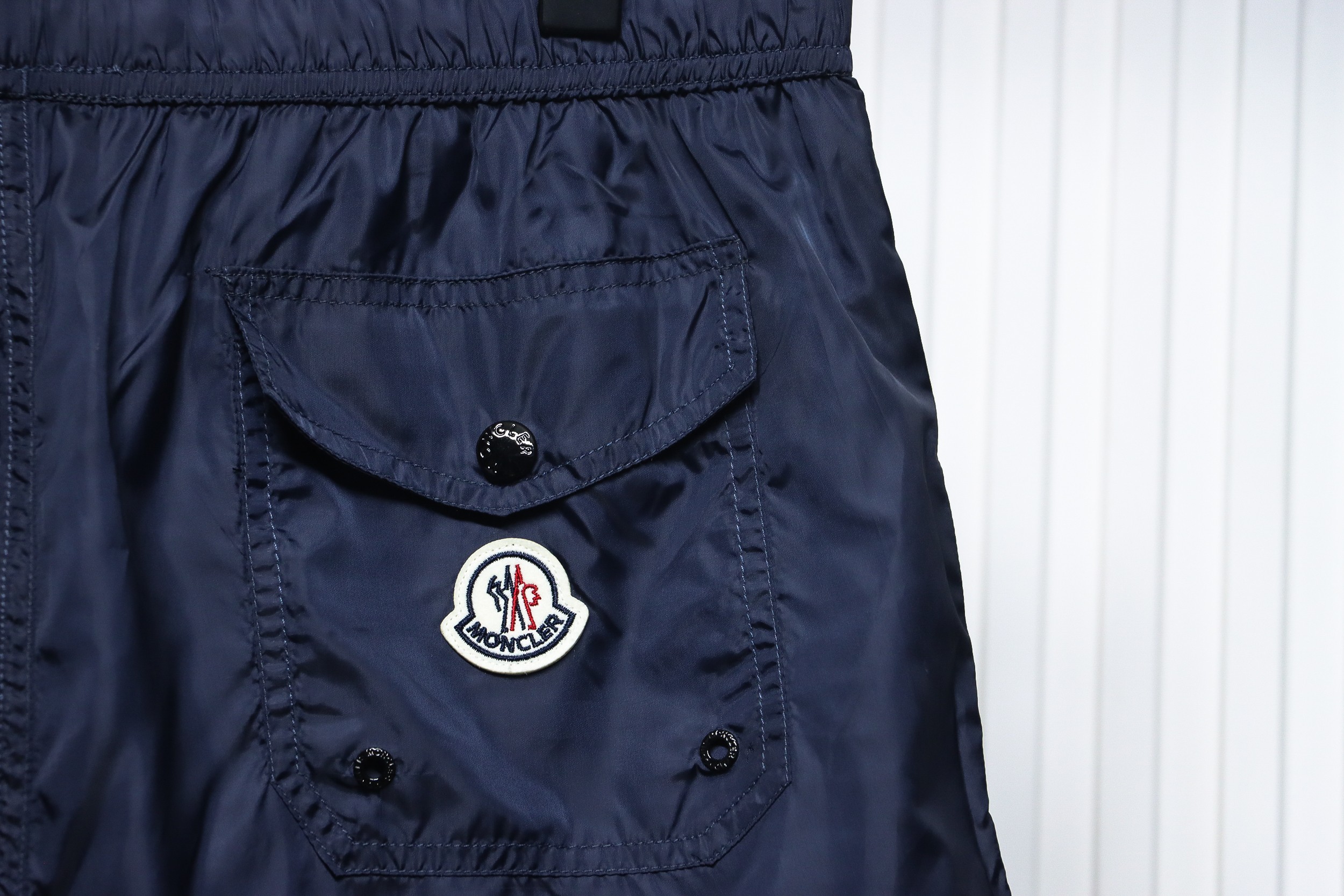 Moncler Classic Pocket Logo Woven Shorts Navy