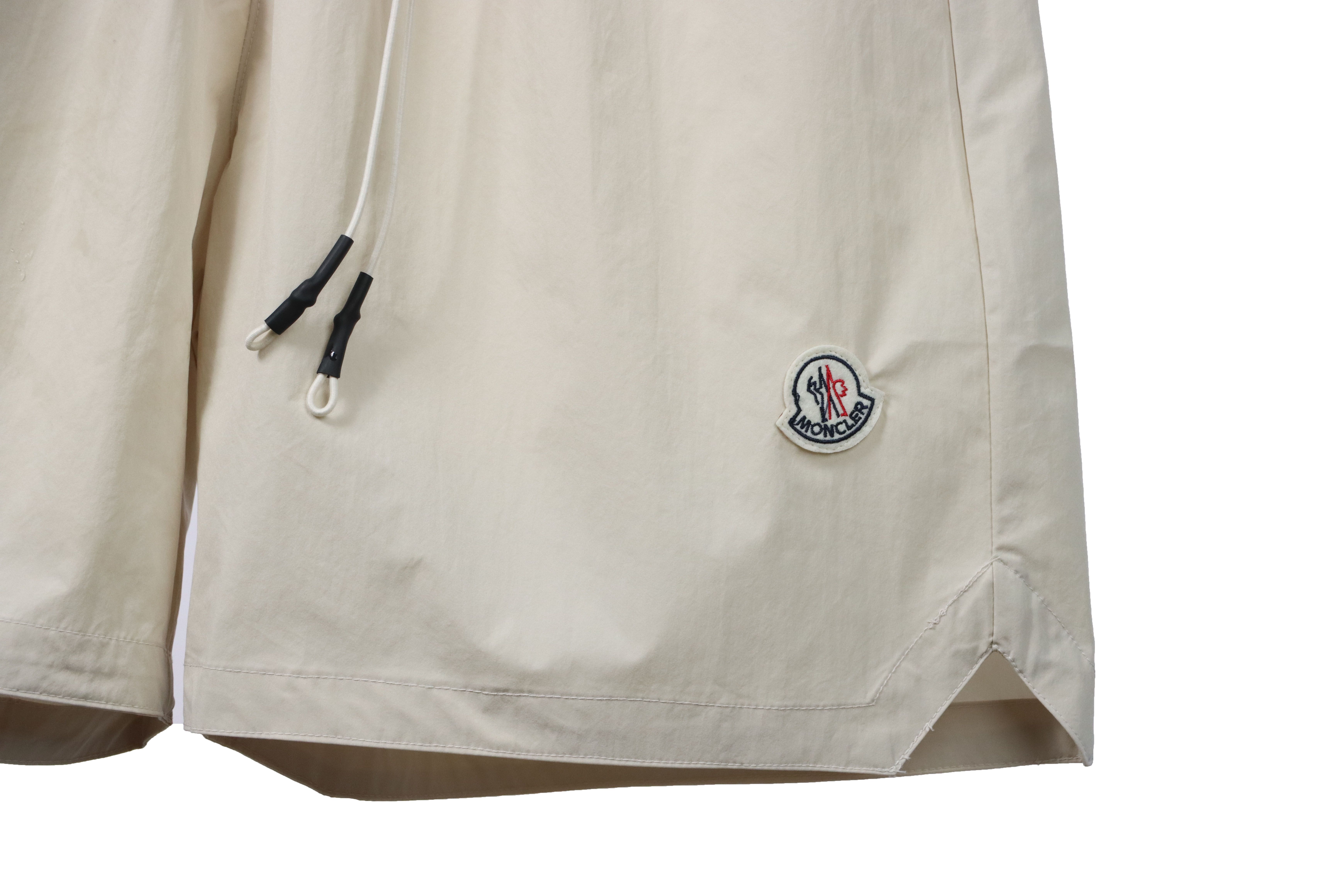 Moncler small logo woven shorts white