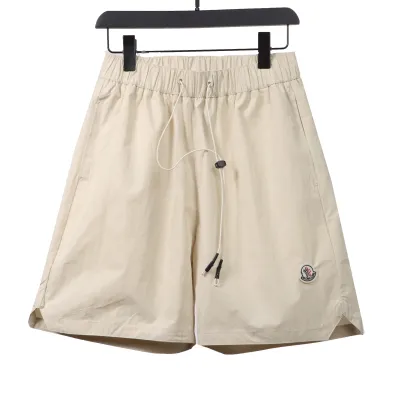 Moncler small logo woven shorts white 01