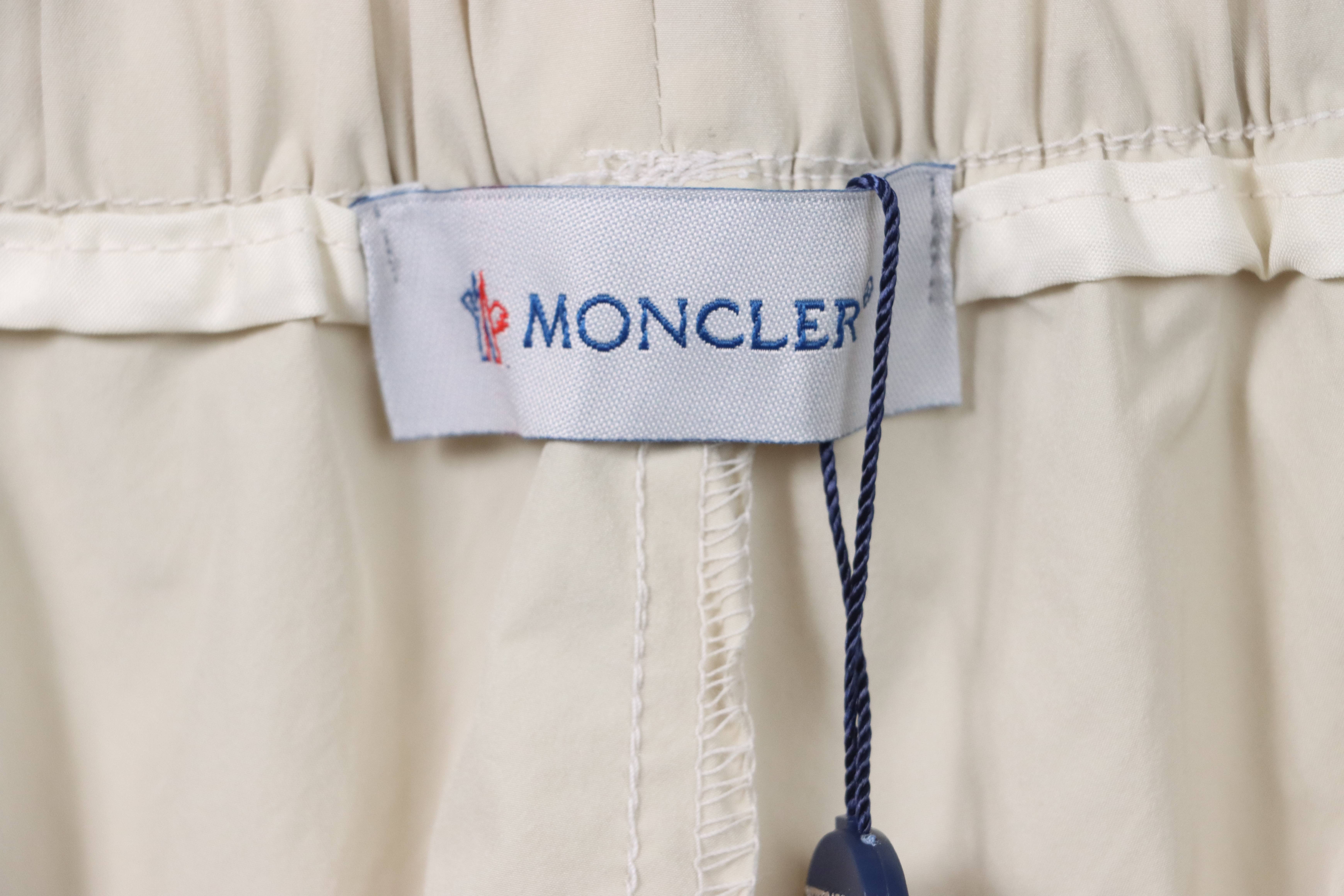 Moncler small logo woven shorts white