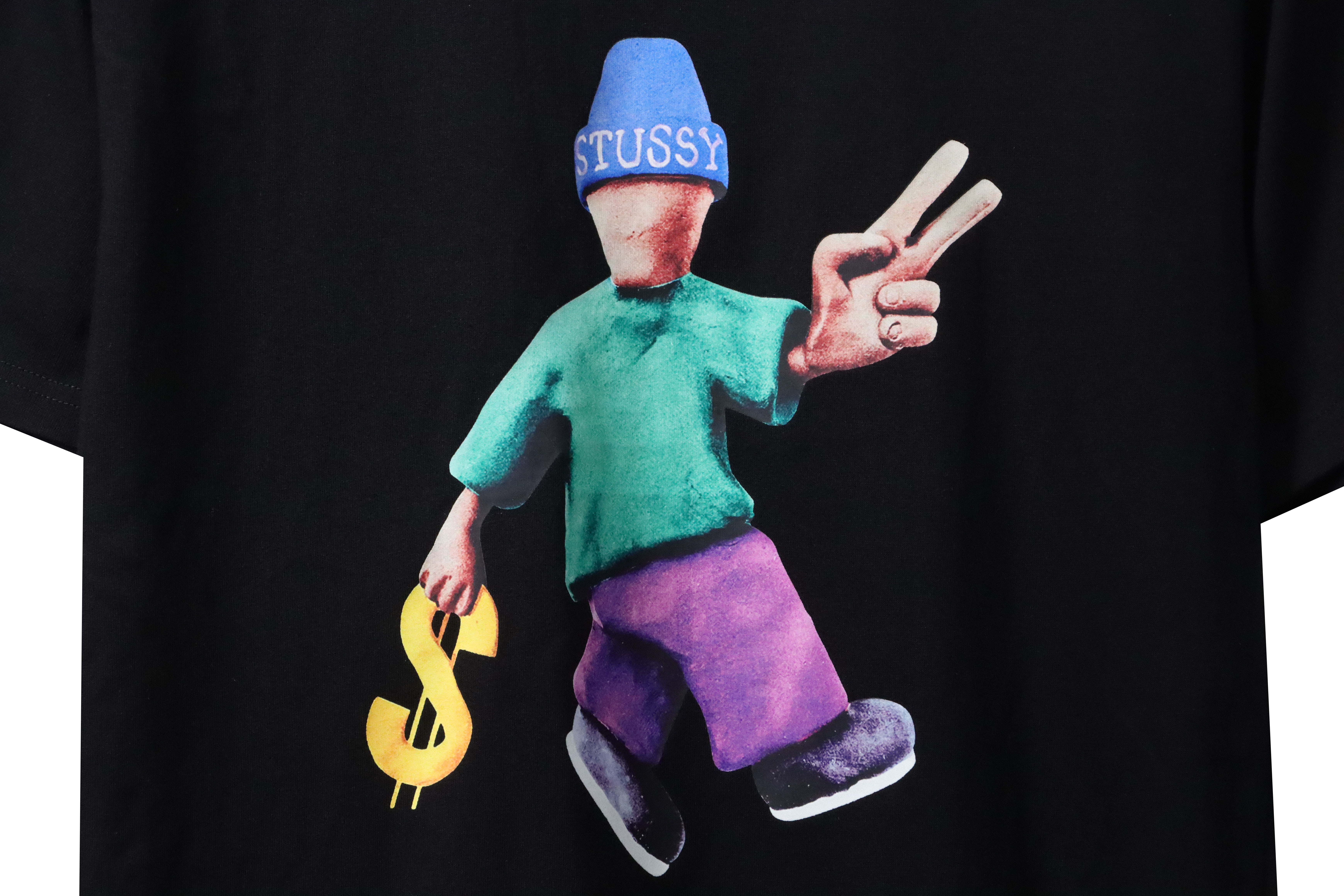 Stussy Doll Slogan Short Sleeve Black