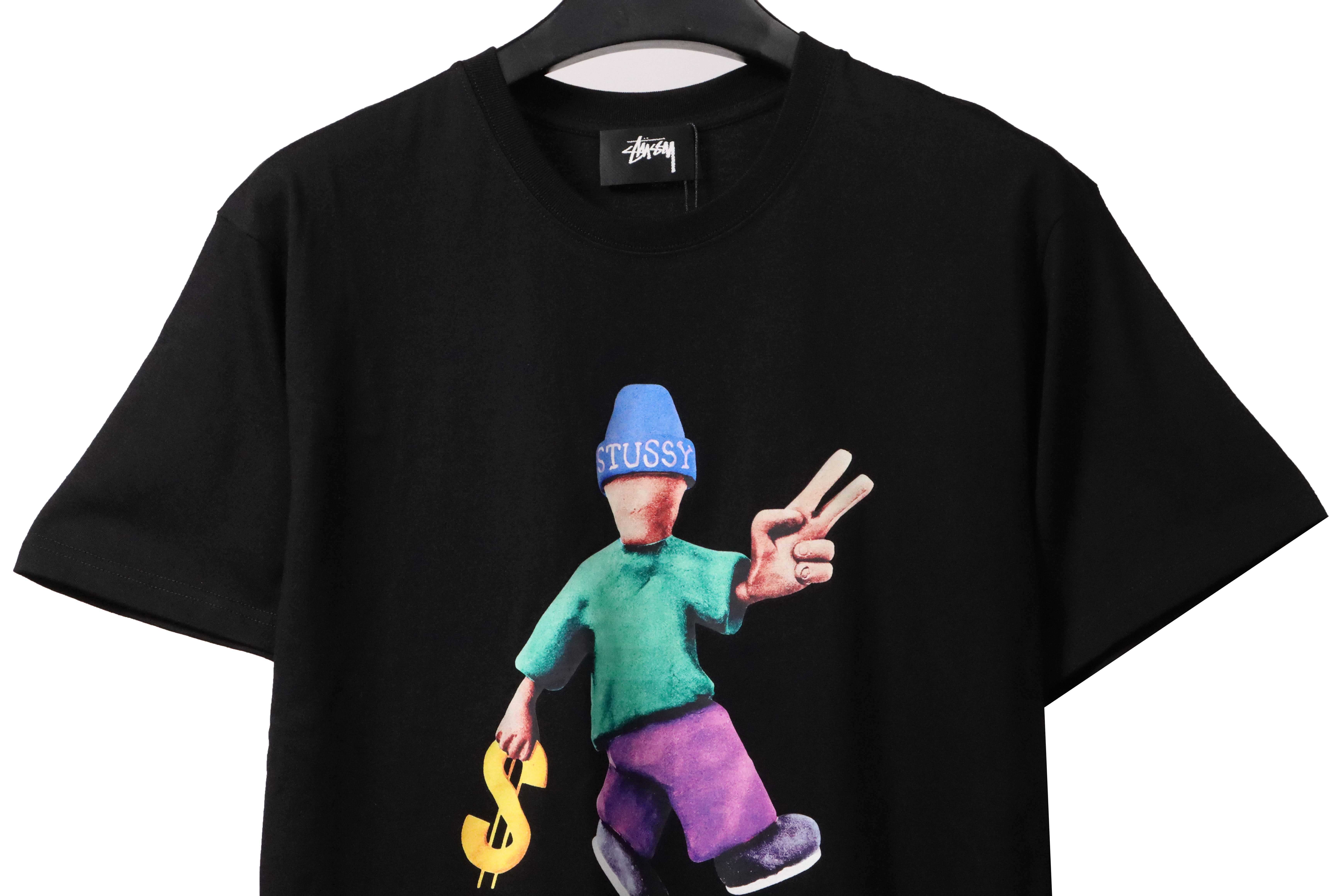 Stussy Doll Slogan Short Sleeve Black