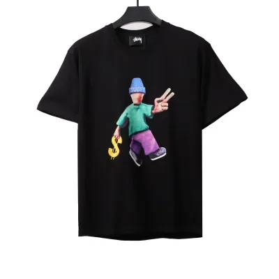 Stussy Doll Slogan Short Sleeve Black 01