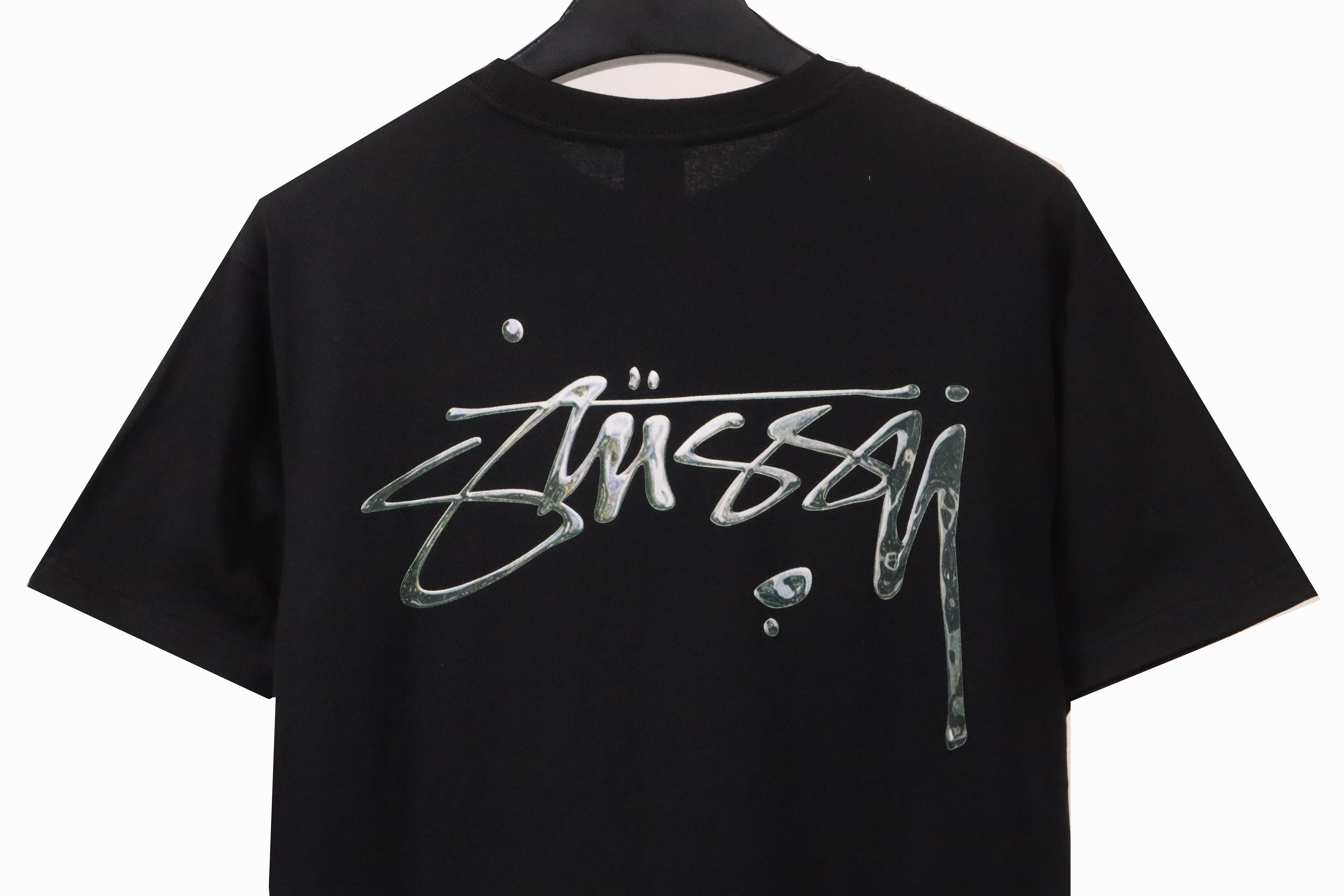 Stussy Signature Painting Print Short Sleeve Black