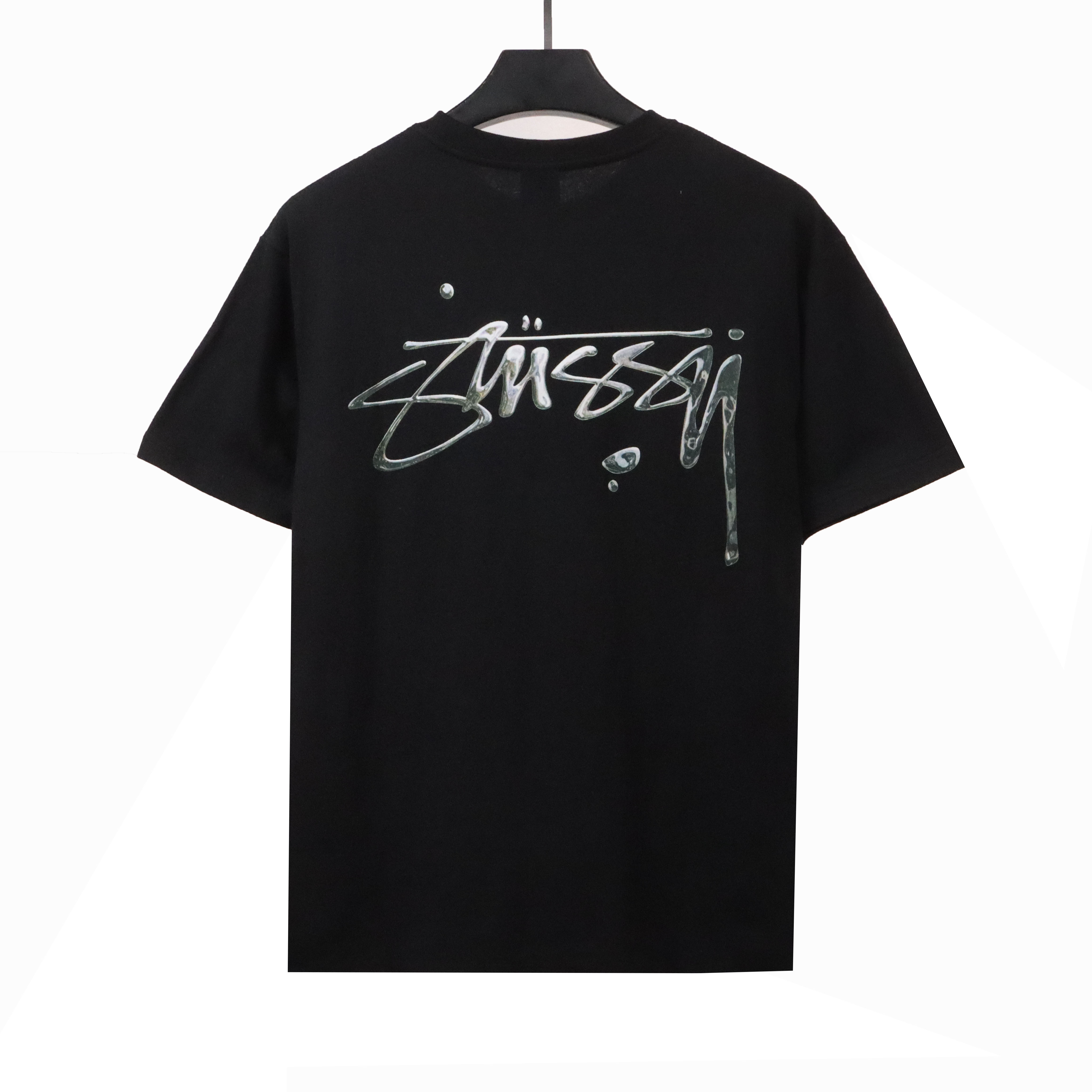 Stussy Signature Painting Print Short Sleeve Black