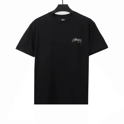 Stussy Signature Painting Print Short Sleeve Black 01