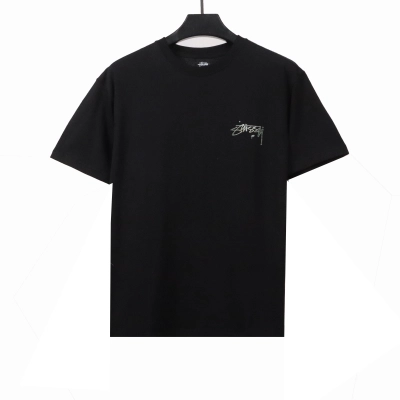 Stussy Signature Painting Print Short Sleeve Black 01