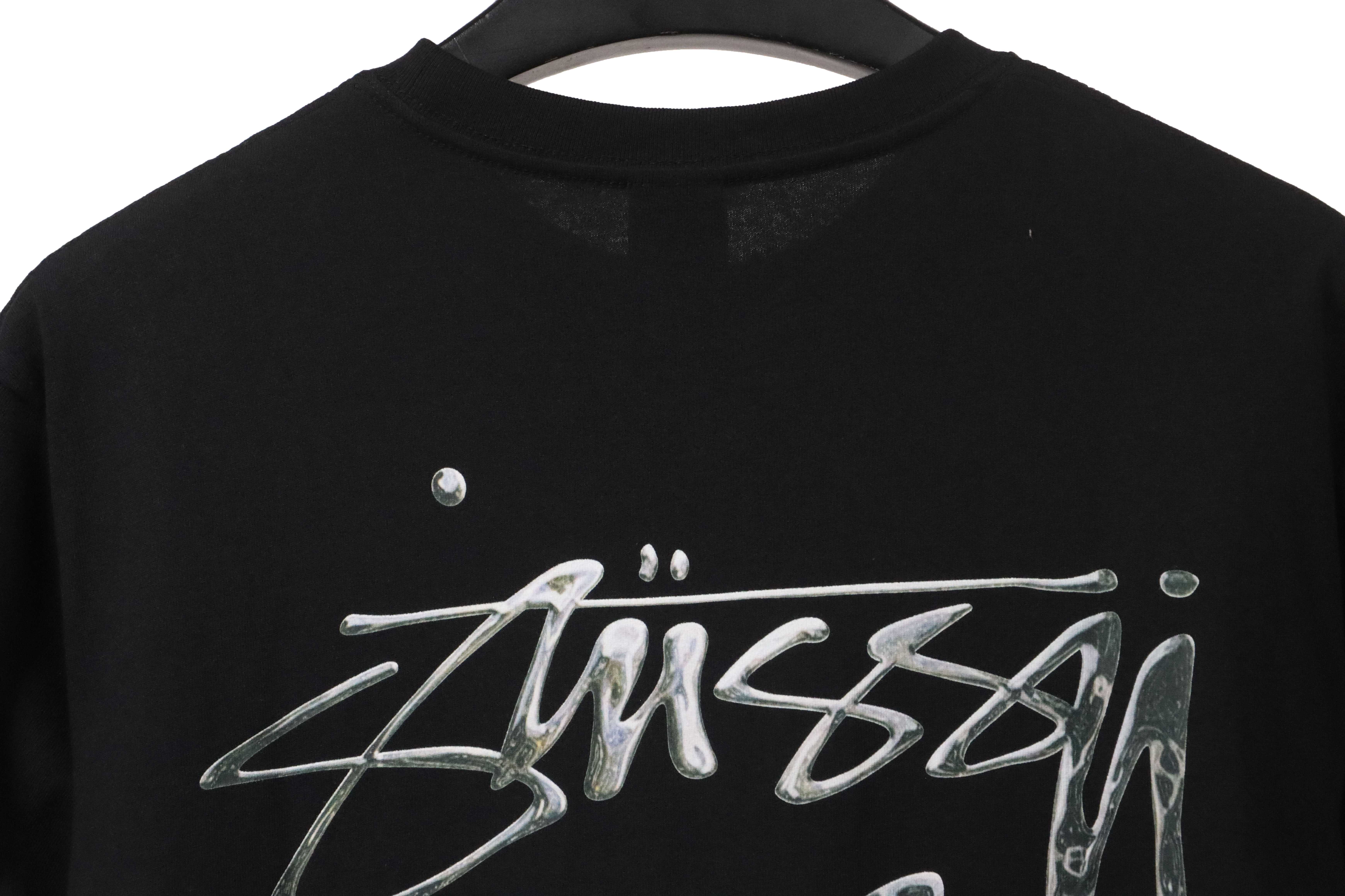 Stussy Signature Painting Print Short Sleeve Black