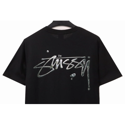 Stussy Signature Painting Print Short Sleeve Black 02