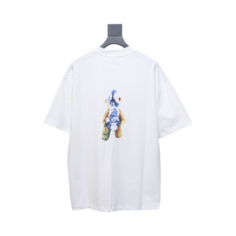 WE11DONE 25SS Spring and Summer New Cute Creative Bear Print Short Sleeve T White