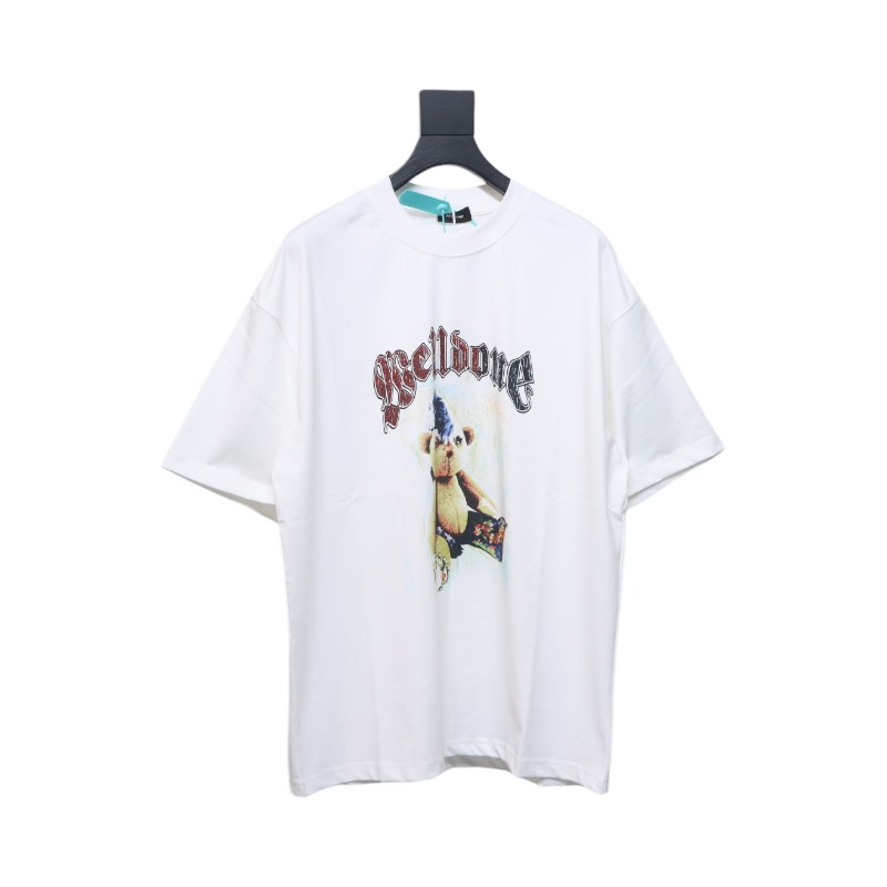 WE11DONE 25SS Spring and Summer New Cute Creative Bear Print Short Sleeve T White