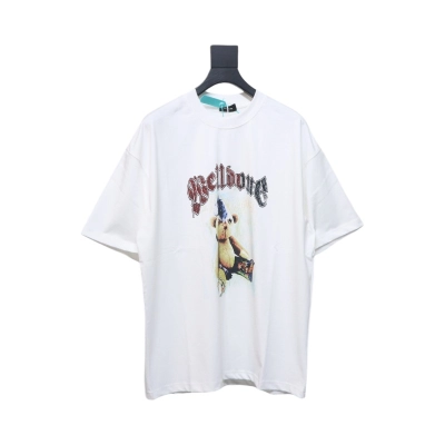 WE11DONE 25SS Spring and Summer New Cute Creative Bear Print Short Sleeve T White 01