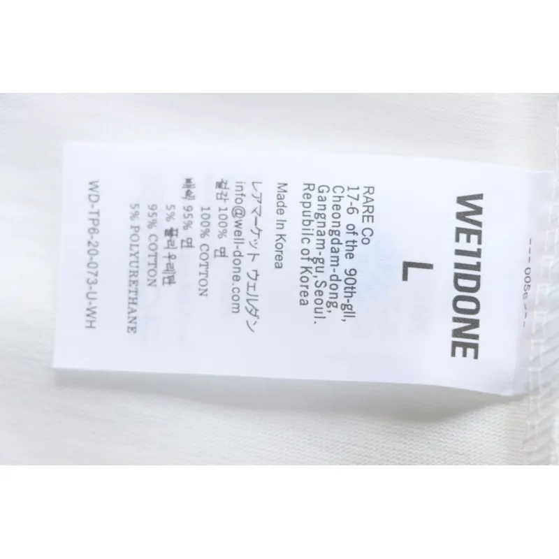 WE11DONE 25SS Spring and Summer New Cute Creative Bear Print Short Sleeve T White