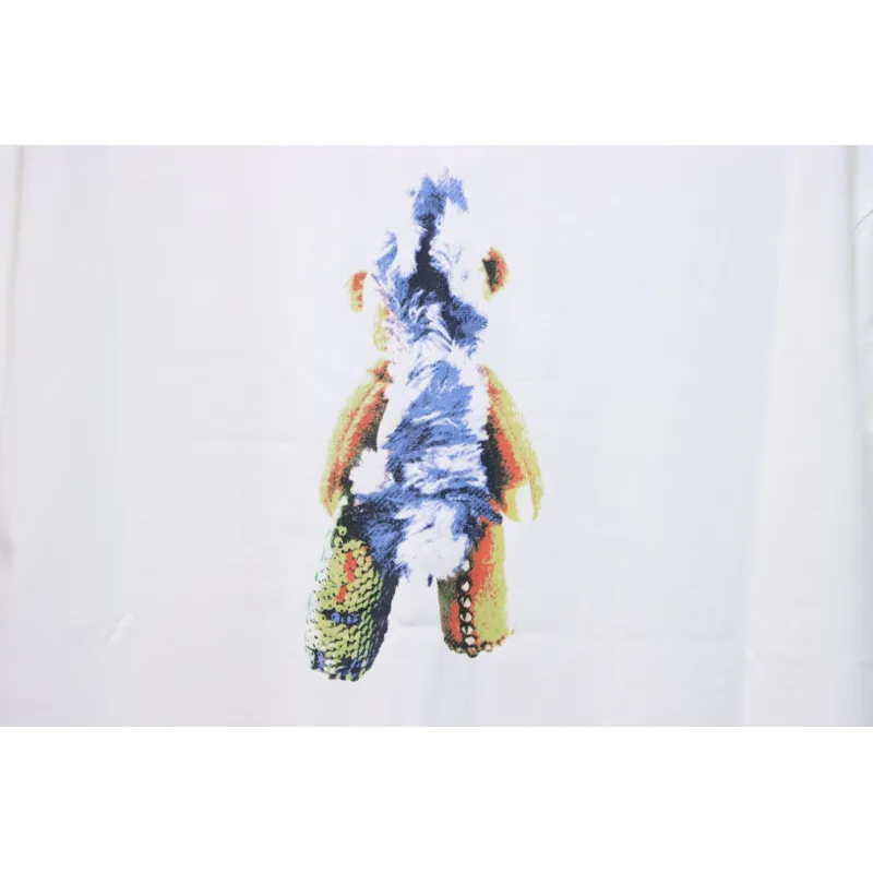 WE11DONE 25SS Spring and Summer New Cute Creative Bear Print Short Sleeve T White